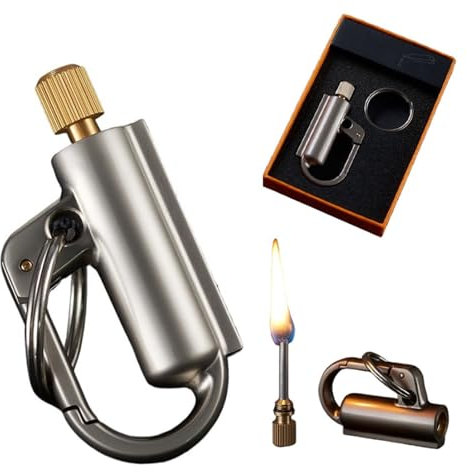 Allumettes permanentes, briquet à pétrole avec porte-clés, allumettes étanches réutilisables, peuvent être allumées à tout moment et n'importe où, briquet de camping en plein air, adapté à la survie e