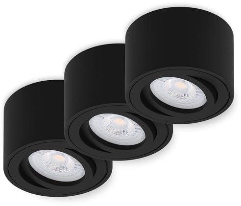 Oktaplex 3er Set Lile Aluminium Aufbauspot schwenkbar inkl. LED Modul