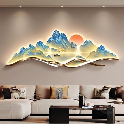 Scultura moderna di arte della parete del LED, murale creativo del paesaggio cinese per la decorazione della casa e dell'ufficio