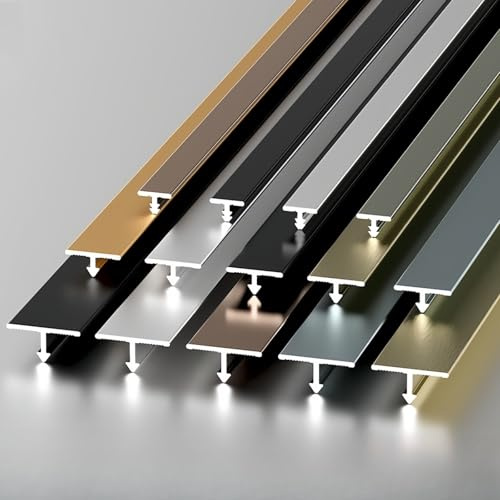 Coayuou Tür Abschlussleiste Aus Aluminium T-Formleisten Fliesenschiene 100cm* 3 Stück Fußboden Übergangsprofil Für Saubere Kantenabschlüsse & Moderne Raumgestaltung(Roségold,20mm)