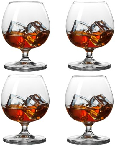 ninesung Brandy Bourbon Whiskey Cognac Scotch Drinking Glasses, Superb Lead-Free Crystal Snifter Glass for Cocktail Party Dishwasher Safe, 11.5 oz (Set of 4)
