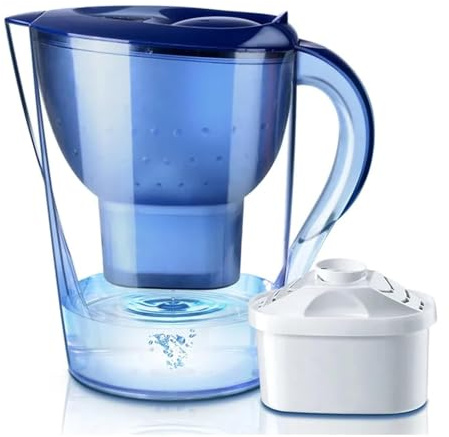 Jarra De Filtro De Agua Activada 3.5l, Jarra De Agua Alcalina, Jarra De Filtro De Agua De Fluoruro -Sistema De Filtración De Ionizador De 7 Etapas para Purificar Y Aumentar Los Nivele, Blue