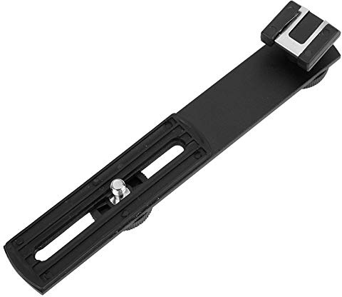 Cryfokt Staffa per Barra Trasversale per Flash, Ossidazione Anodica, Finitura Opaca, Staffa per Flash Esterna per Treppiedi e Portalampade con Filettatura 1/4-20: Ottimo Accessorio per gli
