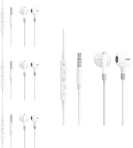 Maoggha 4 Stück 3.5mm Magnetische In-Ear Kopfhörer mit Kabel, Kabel Kopfhörer mit Mikrofon, Lautstärkeregler und Geräuschisolierung, Wired Headphones Kompatibel für iPhone, iPod, iPad, MP3, Galaxy