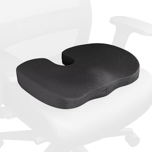 STAPLES Ergonomic Memory Foam Seat Cushion, Black