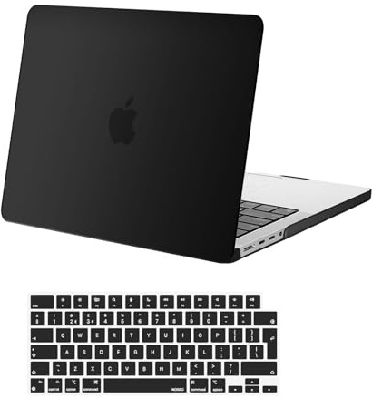 MOSISO Compatible with MacBook Pro 14 inch Case M5 M4-M1, Black | Hard Shell Cover&Keyboard Cover Skin Compatible with MacBook Pro 14 inch Case 2026 2025 2024 2023 2022 2021 M5 M4 M3 M2 M1