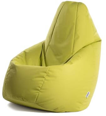 Avalon - Puff Poltrona Sacco Grande L Jive Deluxe Sfoderabile, Pouf Sacco di Qualità Sartoriale, Bean Bag per Sedersi Ergonomico, Tessuto Antistrappo Impermeabile, Made in Italy(80x125cm-Verde Acido)