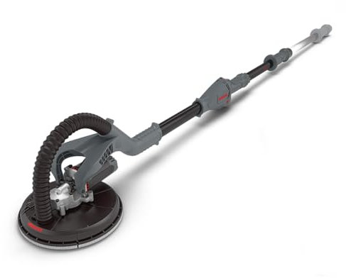 MENZER Drywall Sander LHS 225 Vario with Telescopic System, for Almost dust-Free Grinding, incl. Abrasives Set - 230 V