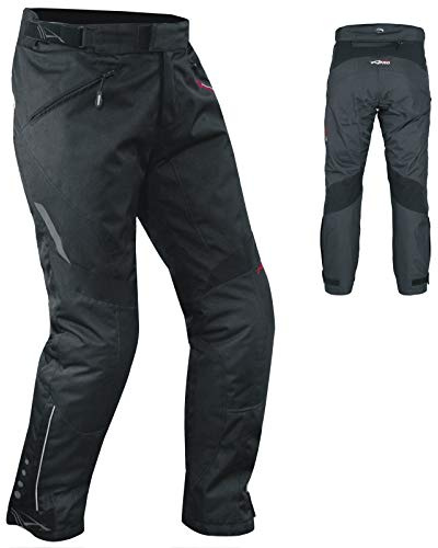 A-PRO Pantaloni Impermeabili Uomo Protezioni CE Termiche Motociclista Moto Nero 38