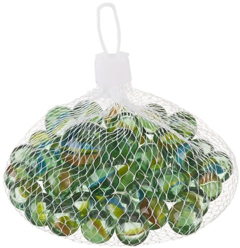 Unbekannt 50 kleine Murmeln + 1 Große Murmel im Säckchen - Glasmurmeln für Kinder - Bunte Murmeln 1,5 cm & 2,5 cm - Dekomurmeln - Für Murmelbahn