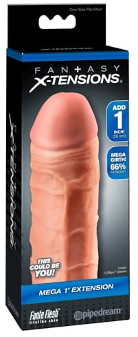 Pipedream Fantasy Mega X-Tensioni Pena Manga, 1 pulgada, piel