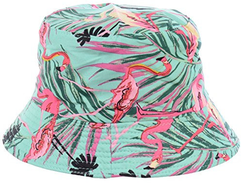 Byos Unisex-Hut, trendig, wendbar, leicht, bedruckt, verstaubar, Outdoor, Wild Fuchsia Flamingo Mint, Einheitsgröße