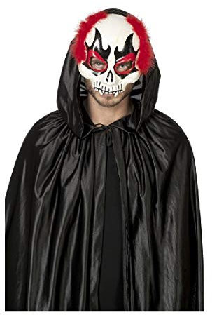 narrenkiste W34533 weiß-rot-schwarz Damen Herren Clown-Halloween Maske Halbmaske