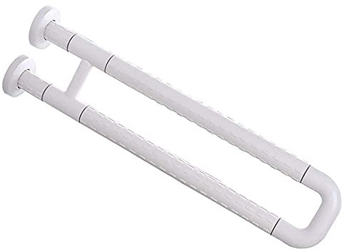 NZDY Frei Von Bleistabilem Duschschutz-Haltegriff Für Badewanne, Haltegriffen Für Toiletten-Nylon-Wandhalterung, 24-Zoll-U-Förmigen Handlauf-Sicherheitsrahmen, Barrierefreiem Sicherheitshandlauf Aus