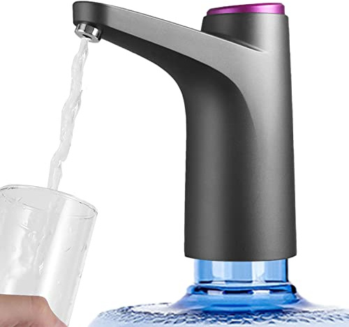 Bomba de botella de agua para dispensador de botellas de agua de 5 galones, sistema de bomba de carga USB, bomba de agua potable, dispensador de agua eléctrico portátil (gris)