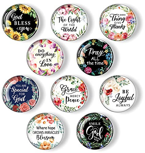 Weewooday 10 Pcs Christian Inspirational Fridge Magnets Bulk
