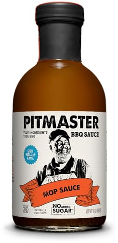True Made Foods Pitmaster Mop Sauce - East Carolina Vinegar & Hot Pepper Barbecue Sauce, No Sugar Added, Keto, Whole 30, Paleo (17 fl oz, 1 Pack)