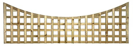 Privacy Fence Panel Topper 6ft x 2ft Concave Square Garden Trellis Wooden