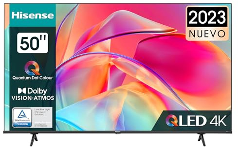 Hisense 50E7KQ QLED Smart TV 127cm (50 Zoll), 4K, HDR10, HDR10+ decoding, HLG, Dolby Vision, DTS Virtual, 60Hz Panel, Bluetooth, Alexa Built-in, VIDAA Voice, schwarz [2023
