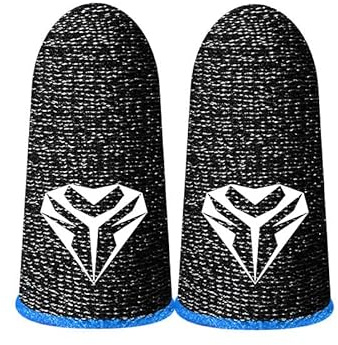 AMZLORD 2 Stück Fingerhülsen for Gaming, Daumenhüllen Mobile Gaming-Controller, Anti-Schweiß, atmungsaktiv, Nahtlose Touchscreen-Daumen-Abdeckung for PUBG, League of Legend (Blau)