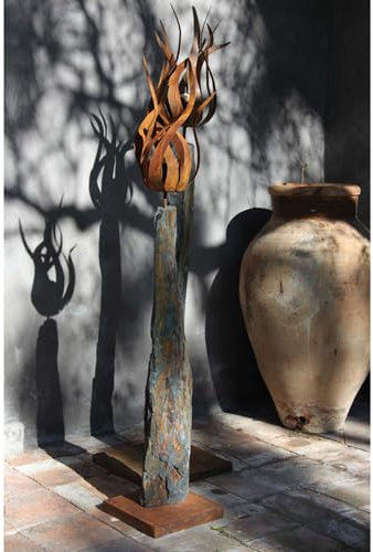 Kerzenständer auf Schiefersäule, 105cm