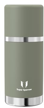 Super Sparrow Botella Termica - 500ml/750ml/1000ml - Termo de Acero Inoxidable - Cantimplora Sin BPA - Termo Cafe - Tapa Antifugas que Sirve de Taza - Se Mantiene Caliente 12 o Frío 24 Horas