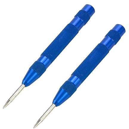 Tsnamay 2Pcs Spring Loaded Center Punch Tool, Spring Punch, Center Punch Spring Loaded, Auto Center Punch,Center Punch for Metal Hole Punches Blue