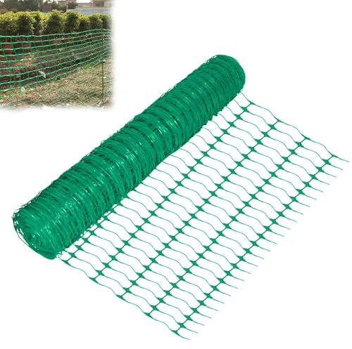 CEEDIR 1 m x 80 m Absperrzaun Schutznetz aus Kunststoff Bauzaun Grün Warnzaun Wildzaun Bauzaun Fangnetz Warnnetz Zaun Netz Auffangnetz Baustellnetz Hundezaun Garten