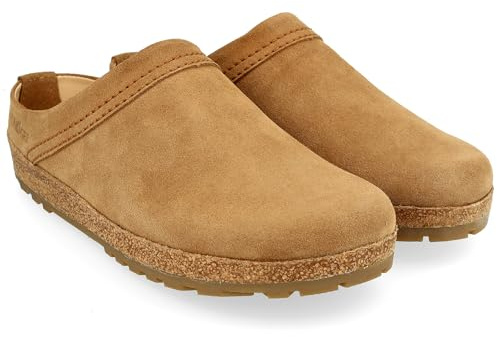 HAFLINGER Malmö Eleganter Clog aus Leder mit Gummisohle und Kork Latex Fußbett (Beige 2740), Gr. 39