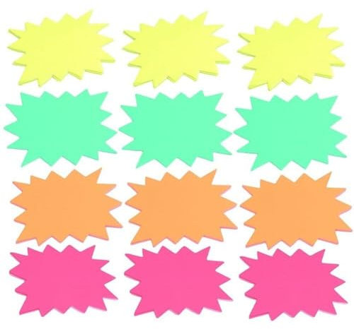 120 Stück Preisschilder, Fluoreszierendes Papier, Explosionsform, Preisschilder, Mehrfarbige Preisschilder Für Einkaufszentrum, Lebensmittelgeschäft