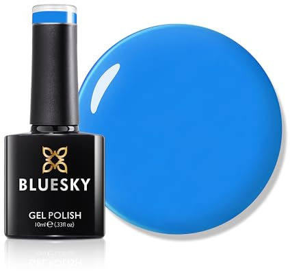 Bluesky Gel Nail Polish 10ml, Azure Burst - AW2410, Blue Gel Nail Polish for 21 Day Manicure, Professional, Salon & Home Use, Requires Curing Under LED UV Nail Lamp