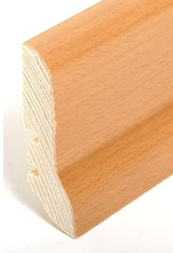 Sockelleiste Echtholzfurnier 20 x 60 x 2500 mm Echtholzfurnier Buche zum Kleben, Clipsen, Schrauben & Nageln Fußleiste furniert by PROVISTON 12.5 Meter | 5 Stück