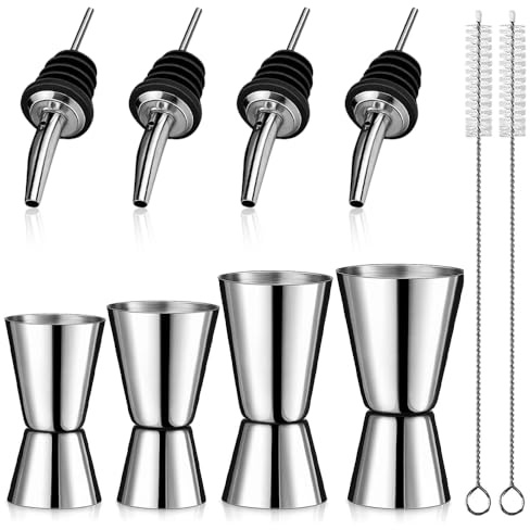 Edelstahl Cocktail Messbecher, 4 Stück 3cl/4cl/5cl/6cl Cocktail Skala