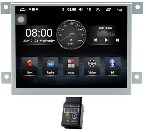 8.4Android 13 Auto Carplay Car Stereo For Jeep Grand Cherokee 2014-2022 DAB+Radio GPS Sat Nav Bluetooth Player Audio Video Player GPS WiFi Head Unit support DVR OBD DSP Bose (4GB RAM + 64GB ROM)