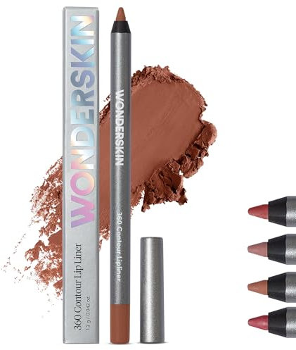 Wonderskin Lipliner Pencil - 360 Contour Lipliner, Long Lasting, Sharpenable, Waterproof and Transfer-Proof Brown Lip Liner Pencil (Nutmeg)