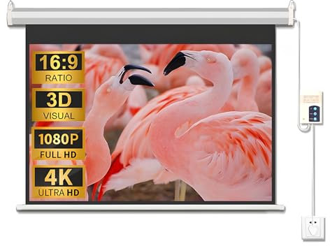 SOYDAN Pantalla de Proyección Motorizada con Control Remoto, Relación de Aspecto 16:9, Pantalla de Cine Montada en La Pared/Techo, Pantalla de Proyector para Cine en Casa De Oficina(72 Inch)