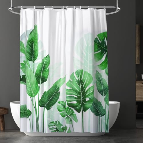 URAQT Duschdraperi Anti Mould, Vattentät Polyester Badrumsgardiner, Beständig Duschdraperi för Badrum med 12 Krokar, Uppgradera Badkarsgardiner för Duschstall, 180 x 200 cm, Pläd