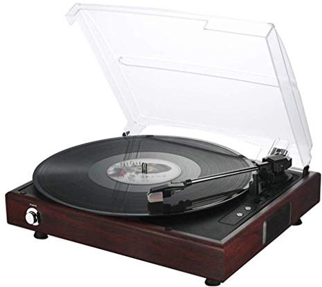 Aioneer Tocadiscos De Vinilo, Tocadiscos Portátil Inalámbrico, Tocadiscos De LP con Altavoces Estéreo Integrados, Tocadiscos De 3 Velocidades con Altavoces, Gramófono