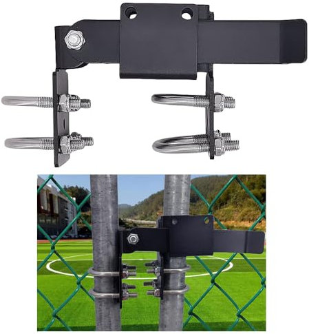 Chain Link Fence Double Gate Latch for 1-3/8 Gate Frame Chain Link Fence Gate Latch Residential Strong Arm Double Gate Latch for Metal Gate,The Minimum Distance Between Two Doors is 2 