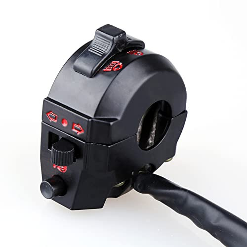 7/8 Motocicleta Interruptor Izquierdo Control del Manillar Bocina Luz de Señal de Giro Haz Alto/bajo Negro Nuevo para Scooters Motos de Cross Quad ATV Banshee