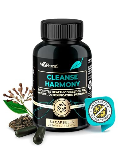 VitaPharm Cleanse Harmony – Supports Digestive Health & Detox Pathways, Plant-Based Formula with Pomegranate & Syzygium Aromaticum, Non-GMO, No Artificial Ingredients, 30 Capsules
