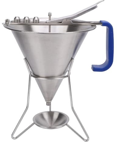 Stainless Steel Confectionery Funnel, Funnel with Stand Batter Dispenser, Bakery Use Cake Decorating Tool for Pancakes Cupcakes Octopus Balls Funnel Tool