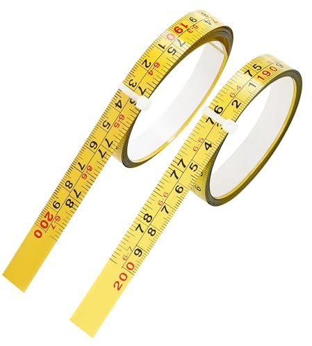 2Pcs Steel Self-Adhesive Measuring Tape, Imperial & Metric Tape Measure Sticker Ruler, Left To Right and Right To Left Stick on Tape Measure for Workbench, Woodworking, Saw & Drafting, 200cm / 78 Inch