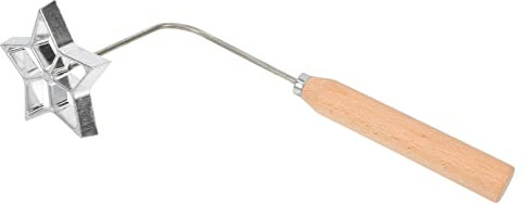 PRETYZOOM Moule à Friture Étoile Branches avec Manche Bois Ustensile Cuisine Gadget Friture Maison