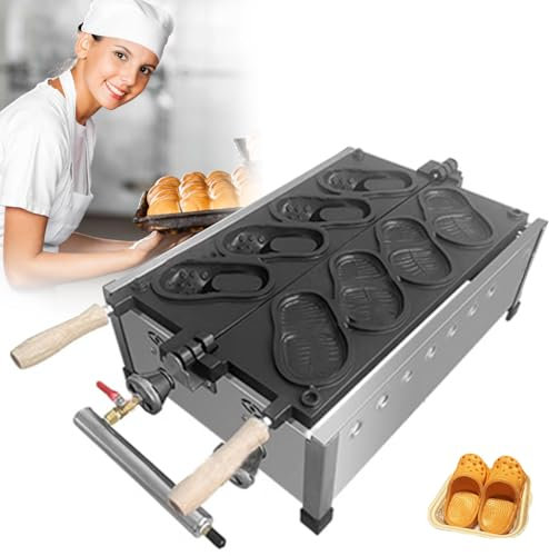 Commercial Waffle Maker Machine, Shoes Shape Waffle Making Machine, Suitable for Making Waffles, Crisp Cakes at Homes, Cafes, Food Stores, and Restaurants,Gastype