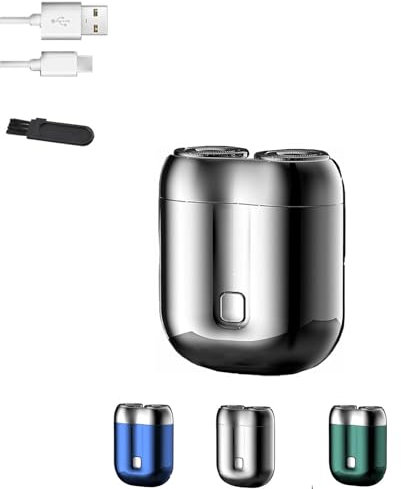 Mini Rasierer Elektrischer, IPX7 Wasserdichter, trockenrasierer herren elektrisch, Kapsel Rasierer Zakscheerapparaat, Tiefenreinigung Shaver Men (blau grün silber)