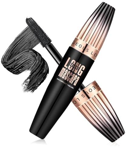 4D Wimperntusche Schwarz – Wasserfeste Mascara für Volumen & Länge, Langanhaltend,Wimperntusche für Dichte Wimpern, Natürlich Augen Make-up Not Blooming 1 x 10ml