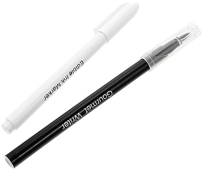 FONDOTIN 2pièces Stylos De Colorant Alimentaire Comestibles pour Décoration Gâteaux Marqueurs Pâtisserie avec Pointe Fine pour Dessin Et Glaçage Matériel Sûr Et Léger pour Création