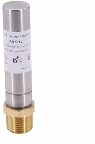 Stainless Steel Water Hammer Arrestor 1/2 NPT Thread for Washing Machine Control Pipeline System Laundry Pipe Supply Valves Noise Reduction Residential Home Plumbing Kitchen Silver