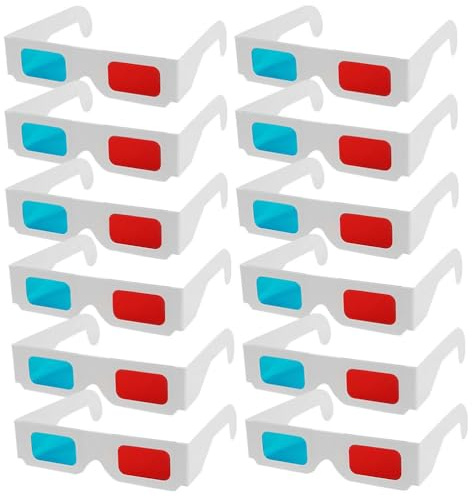 EXCEART Lot de 70 Lunettes 3D en Carton : Lunettes Rouges et Bleues pour projecteur TV – anaglyphes pour cinéma, Home cinéma et Jeux vidéo